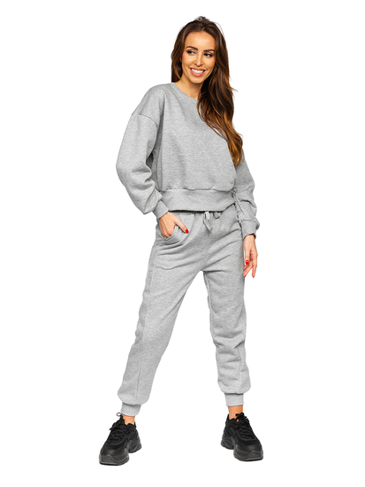 Tuta oversize in due pezzi da donna grigia Bolf 8C71