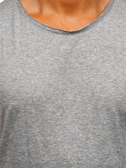 Canotta da uomo in cotone grigio con stampa semplice Bolf 1205