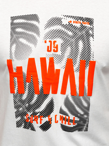 Uomo T-shirt in cotone con stampa Bianco Bolf MPO3497