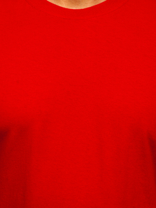 Maglietta da uomo in cotone rosso senza stampa Bolf 192397