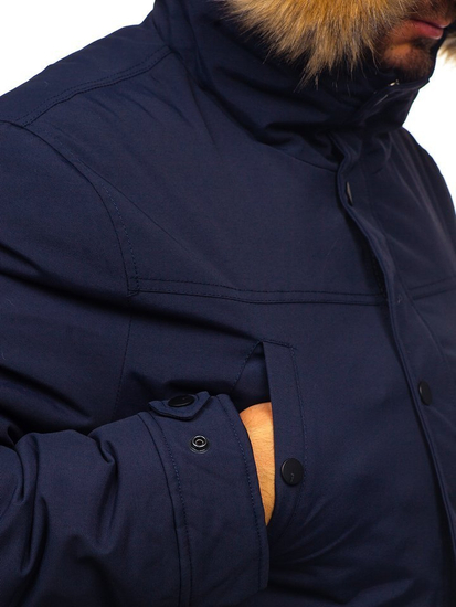 Giubbotto invernale tipo parka blu Bolf 1972