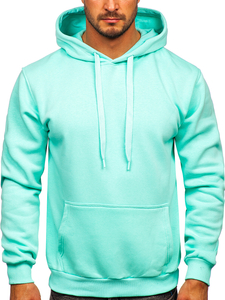 Felpa con cappuccio a canguro da uomo verde menta Bolf 1004