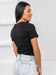 Donna T-shirt stampata Nero Bolf 96T625