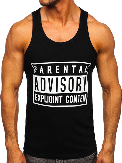 Maglietta Bodybuilding tank top con stampa nera Bolf 14855