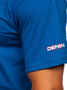 T-shirt in cotone da uomo azzurra Bolf 14731