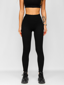 Leggings a costine da donna neri Bolf 2310