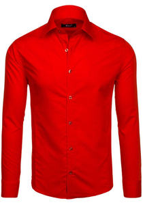 Camicia elegante da uomo rossa a maniche lunghe Bolf 1703