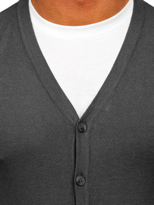 Cardigan da uomo antracite Bolf MM6006