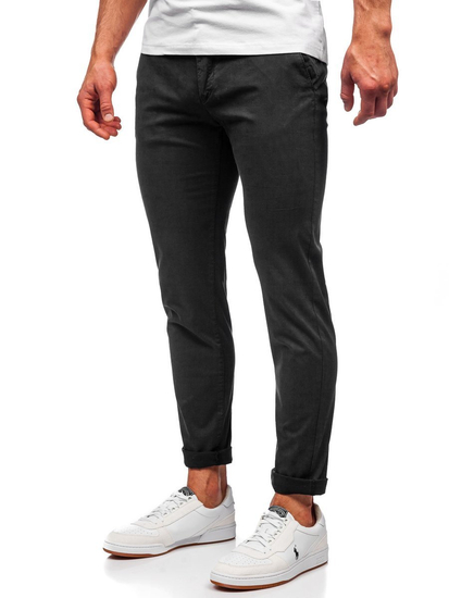 Pantaloni tipo chino da uomo neri Bolf 1146