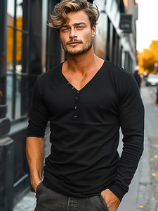 Longsleeve da uomo nero Bolf 5059A2