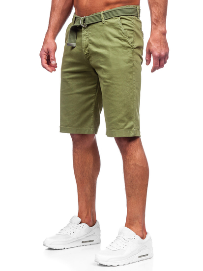 Uomo Pantaloncini con cintura Verde Bolf 0010