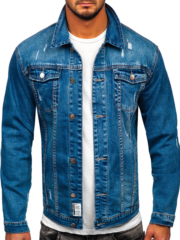 Giacca in denim da uomo azzurra Bolf MJ500B