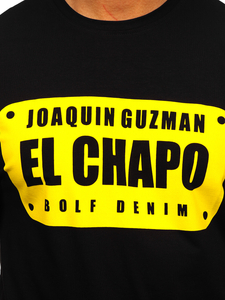 T-shirt con stampa da uomo nera Bolf 192364