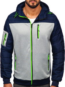 Giacca trapuntata mezza stagione da uomo blu Bolf 8M902