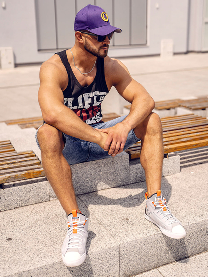 Canotta Bodybuilding con stampa nera Bolf 14832A