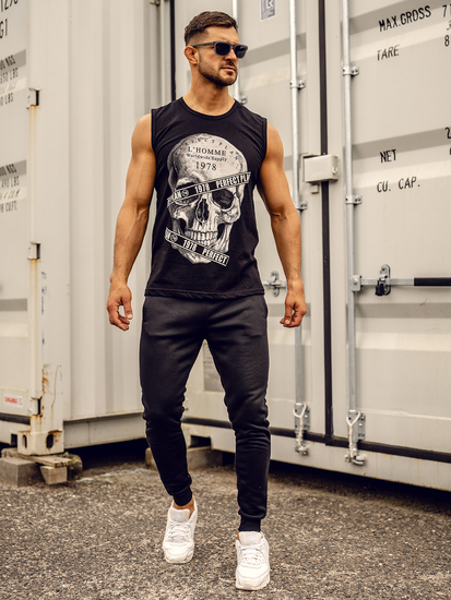 Uomo Canotta stampata Nero Bolf 14807A