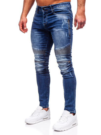 Pantaloni in jeans slim fit da uomo blu Bolf MP007BS