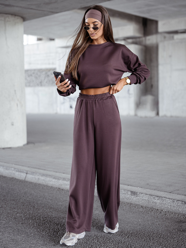 Tuta due pezzi con zip da donna burro cioccolato Bolf 821111