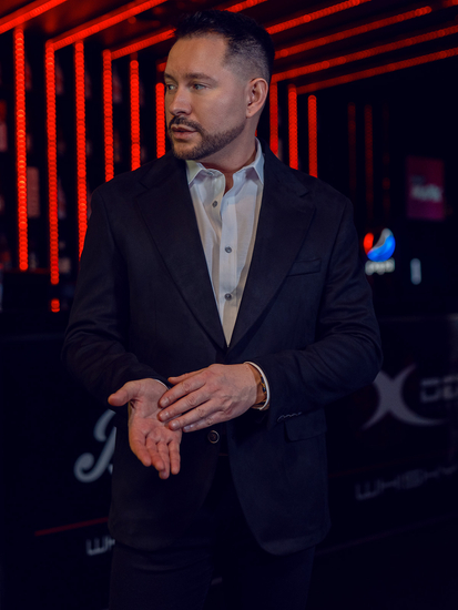 Giacca da uomo in velluto nera Bolf 24410