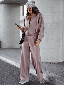 Completo due pezzi da donna Tuta con zip burro cappuccino Bolf 821109