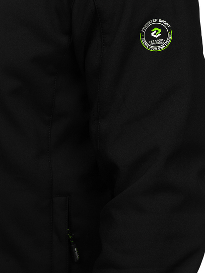 Giacca softshell di mezza stagione da uomo nero-verde Bolf WX085