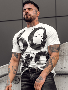 T-shirt bianca da uomo con stampa Bolf 0303A
