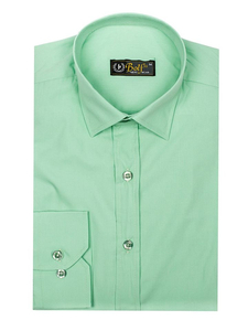 Camicia elegante da uomo verde menta a maniche lunghe Bolf 1703