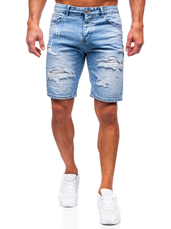Pantaloncini corti in jeans da uomo blu Bolf RJ951
