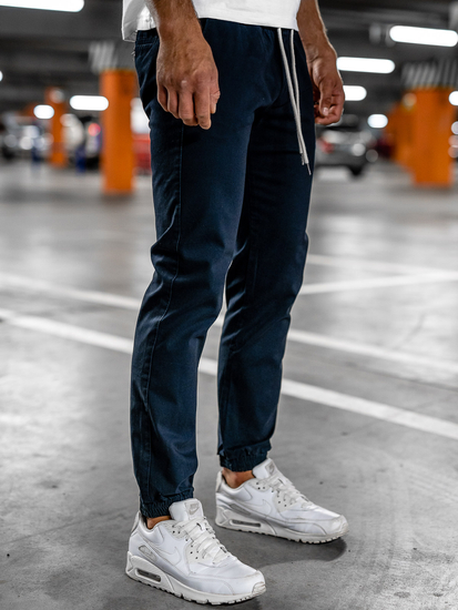 Pantaloni tipo jogger da uomo blu scuri Bolf 1145