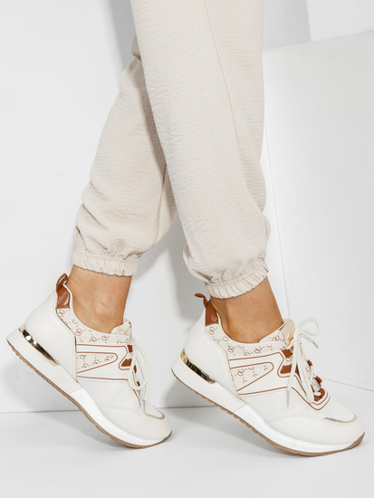 Scarpe sneakers da donna beige Bolf AD739