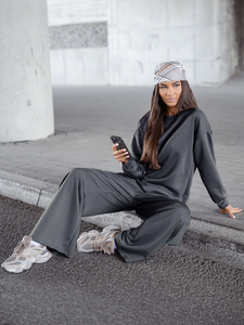 Tuta due pezzi con zip da donna burro grafite Bolf 821111