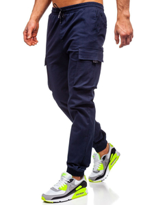 Pantaloni cargo tipo jogger da uomo blu Bolf 701