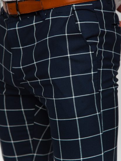 Uomo Pantaloni chino a quadri Blu inchiostro Bolf 0050