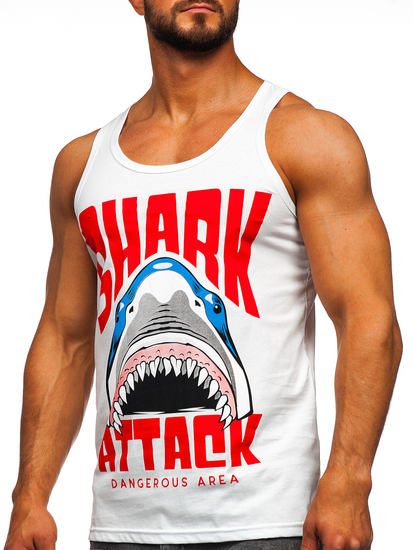 Canotta Bodybuilding con stampa bianca Bolf 143028