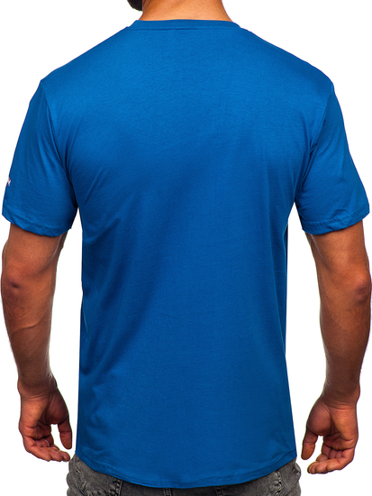T-shirt in cotone da uomo azzurra Bolf 14731