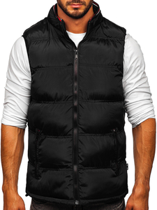 Gilet spesso trapuntato da uomo nero Bolf 7131
