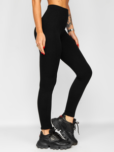 Leggings a costine da donna neri Bolf 2310