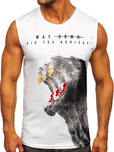 Maglietta tank top con stampa bianca Bolf 14808