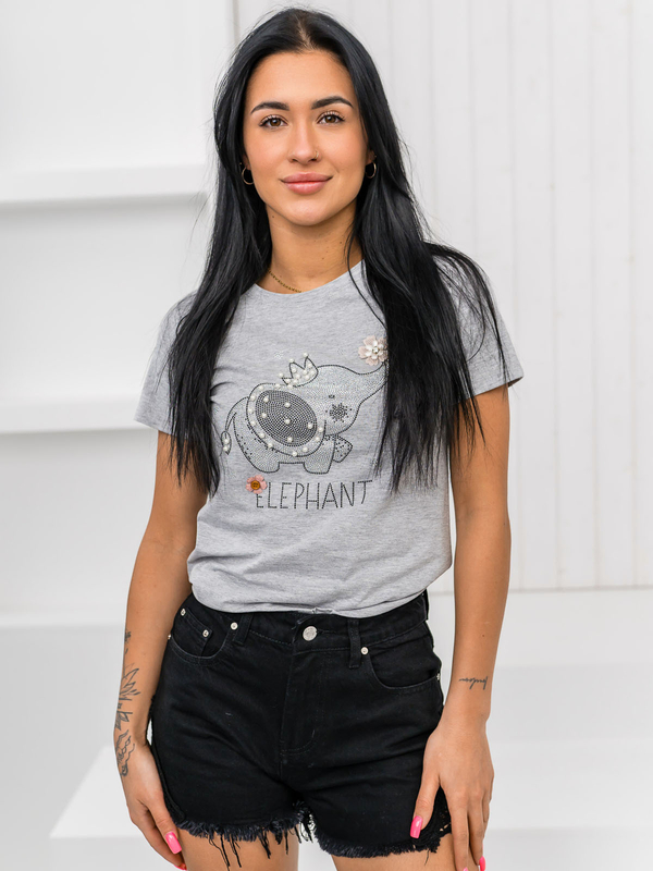 Donna T-shirt stampata Grigio Bolf 96T625