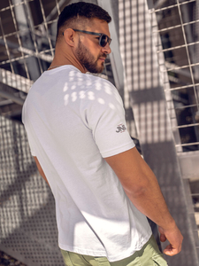 T-shirt in cotone con stampa da uomo bianca Bolf 14741A