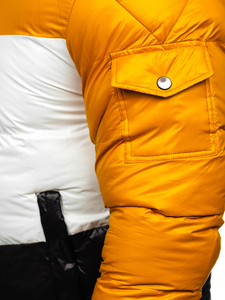 Giubbotto invernale trapuntato da uomo cammello-nero Bolf 6593