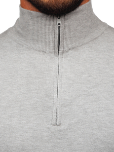 Maglione con collo alto da uomo grigio Bolf MM6007