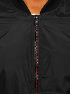 Giacca mezza stagione tipo bomber da uomo nera Bolf 7116