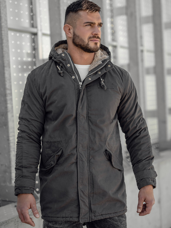 Giubbotto parka invernale in cotone da uomo grafite Bolf EX838A