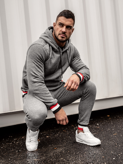 Tuta con cappuccio da uomo grafite Bolf 8C60