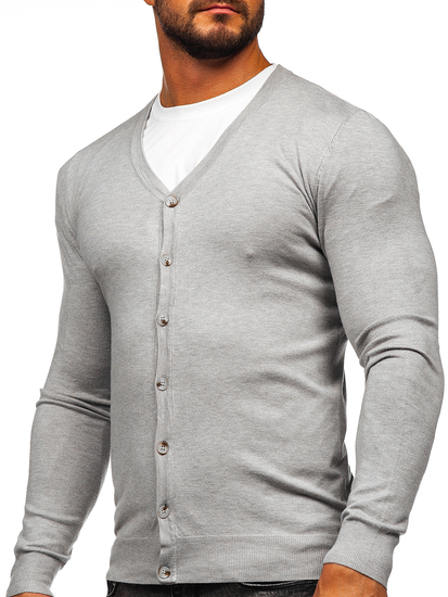 Cardigan da uomo grigio Bolf MM6006