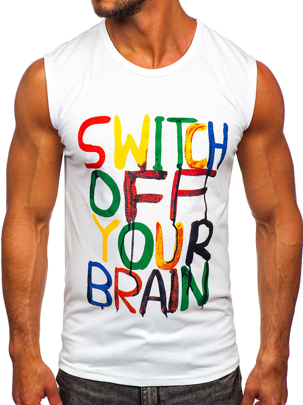 Maglietta tank top con stampa bianca Bolf 14803-1