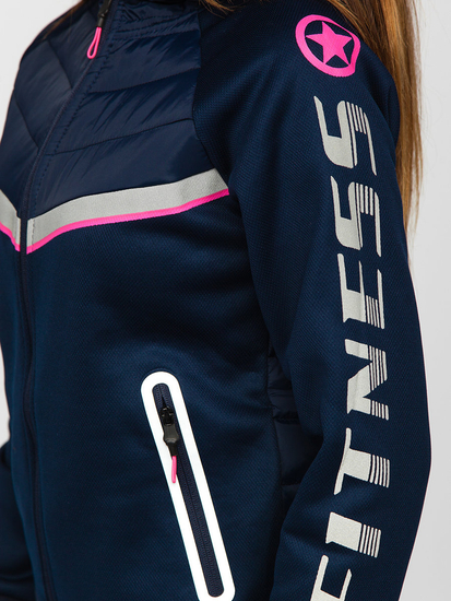 Felpa/giacca blu navy da donna Bolf per la mezza stagione KSW4012A1