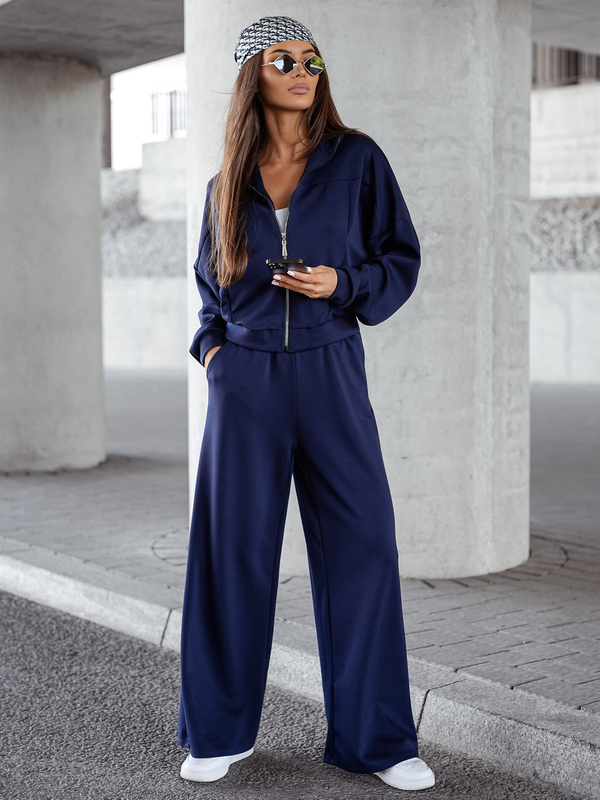 Tuta due pezzi con zip da donna burro blu navy Bolf 821109