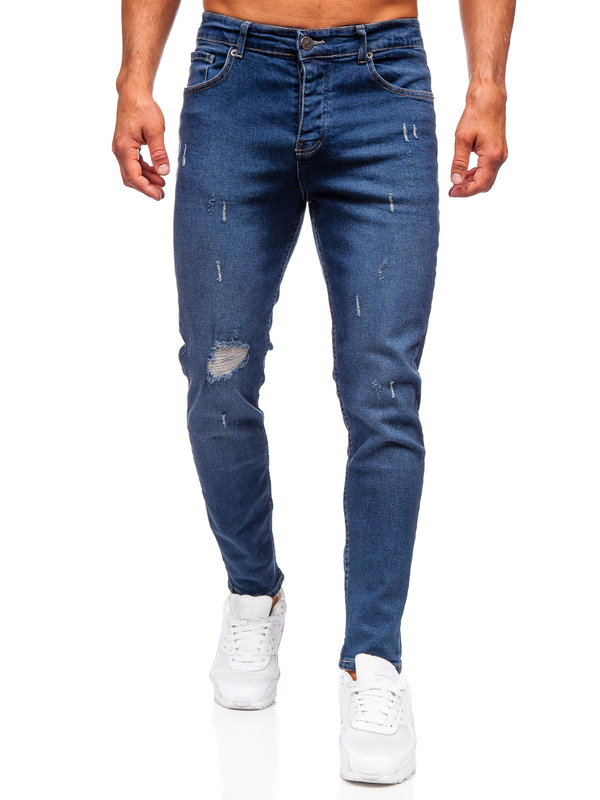 Uomo Pantaloni in jeans slim fit Blu scuro Bolf 6566-1
